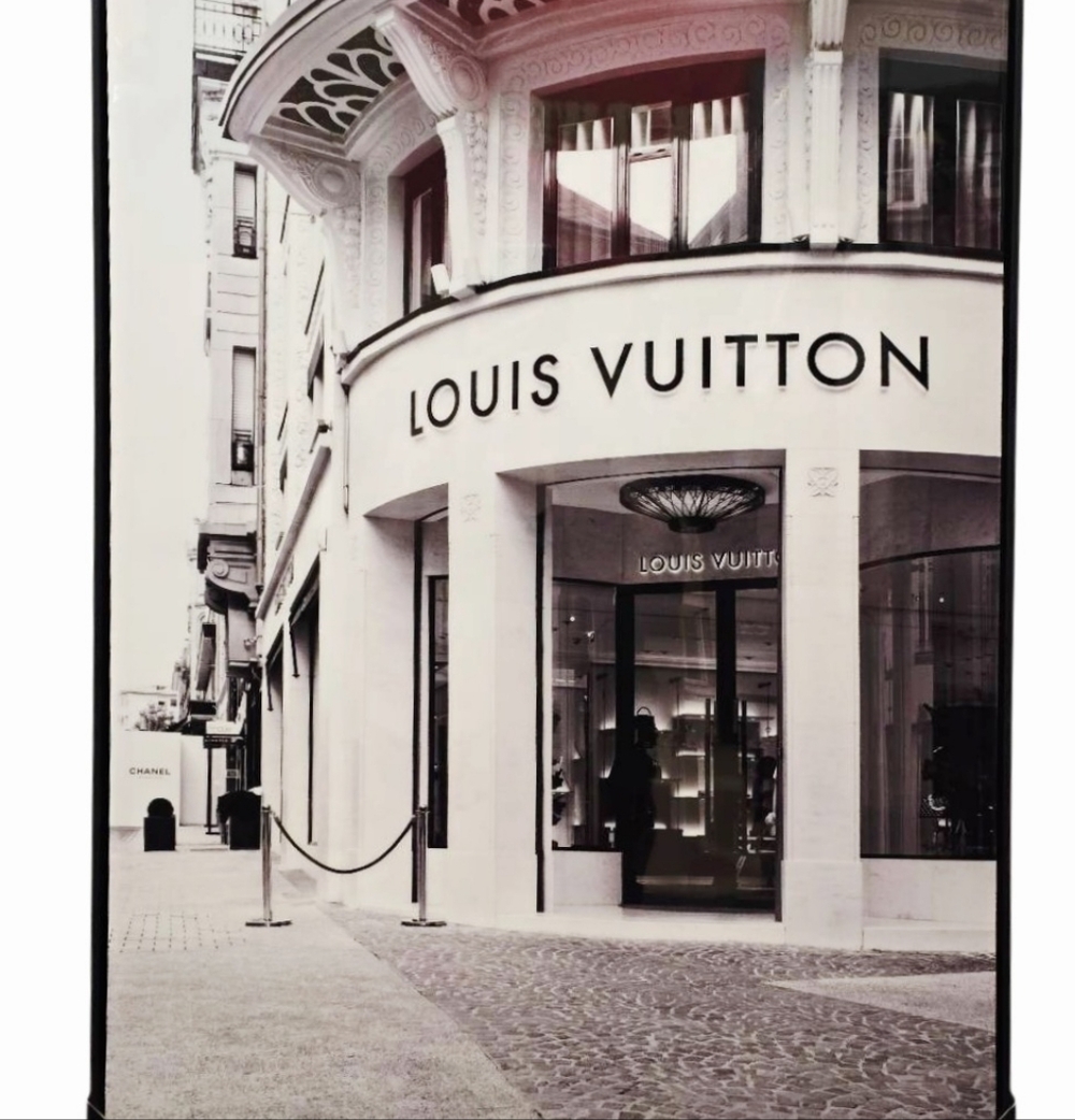 Crystal Luxe Louis Vuitton Storefront Monochrome Framed Wall Decor